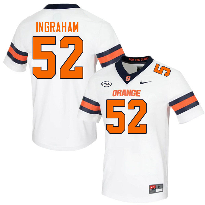 Syracuse Orange #52 Braylen Ingraham College Football Jerseys Stitched Sale-White